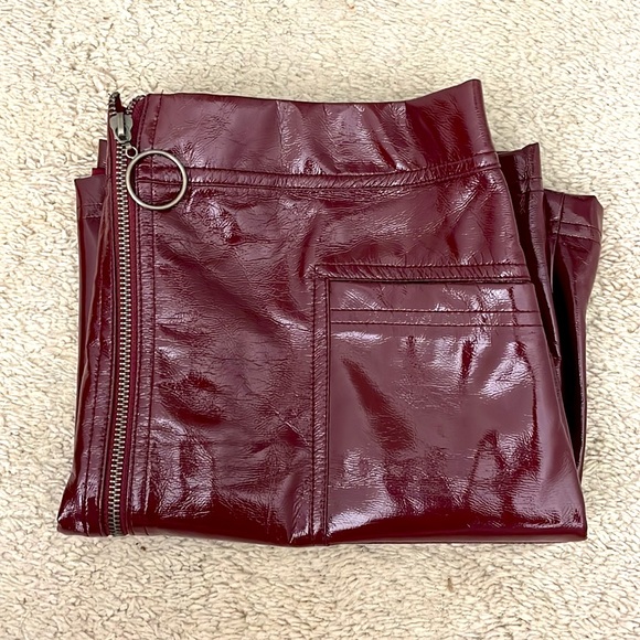 maroon fake leather skirt, size medium from Target! - Picture 4 of 4
